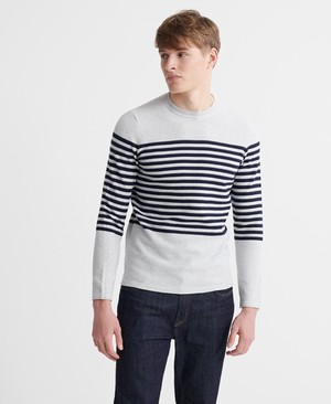 Superdry Edit Supima Breton Férfi Ugró Titán | MOJRK8591